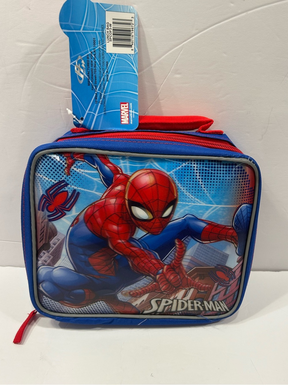 Marvel Spider-Man Insulated Lunch Bag Kids School Lunchbox Blue Red